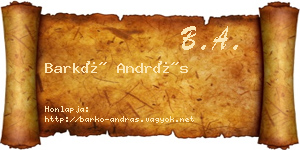 Barkó András névjegykártya