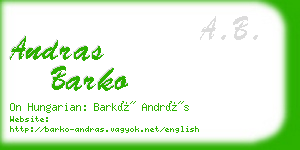 andras barko business card